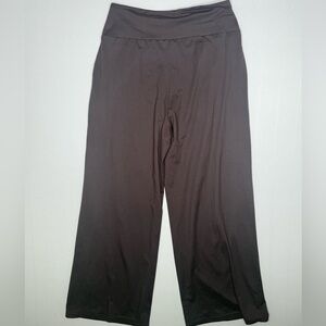 Dark chocolate brown womens size large buttery soft stretchy wide leg trousers